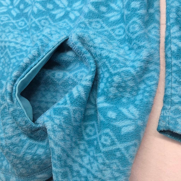 Women's Jason Maxwell Blue & White Patterned Fleece Jacket 3X - Picture 4 of 10